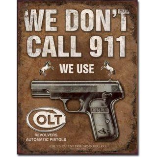 COLT WE DONT DIAL 911 BLECHSCHILD USA NEU GROß S2692 