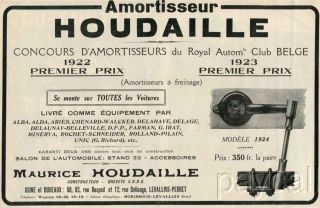 1923 Magazine Ad Print Houdaille Auto Amortisseur Shock Absorber