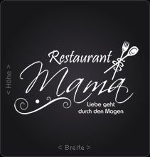 A409 Restaurant Mama Wandtattoo Küche Liebe Aufkleber