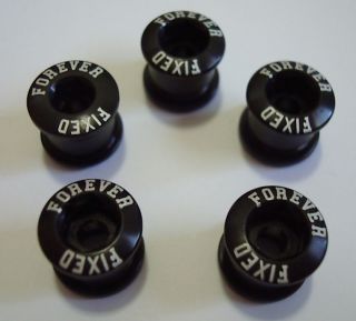 Forever Fixed gear track chainring bolts set BLACK