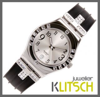 Swatch Fancy me Black Analog Damen Uhr Silber Schwarz YLS430C