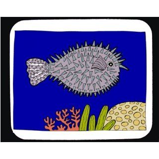 Mauspad mit der Grafik Coral, Stachelschwein, Fisch 