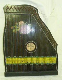 LL436/Musikinstrument Zither Harpe im Instrumentenkoffer alt 
