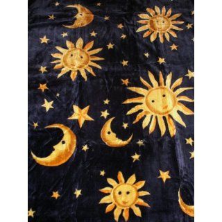 Sonne Mond und Sterne 1 blau Bettwäsche 2 tlg 135x200 cm 