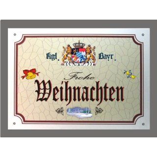 Metallschild Frohe Weihnachten   Schild Bayern (36 x 28 cm) 