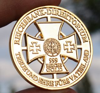 Gott mit uns Münze 1889 Reichsadler Eisernes Kreuz echt Gold