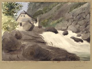Lord Francis Leveson Gower   1833 Aquarell, Cauterets, Spanien