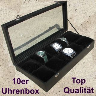 10er Uhrenbox Uhrenkoffer Schmuckkasten Uhrendisplay Uhrenkasten