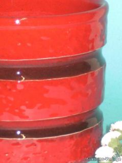 Blumentopf Übertopf Keramik 70er,Höhe 11,5cm / D.13cm,rot