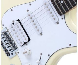 Rocktile Pro ST60 Cream E Gitarre Gitarre 1 Humbucker Gitarrenkabel
