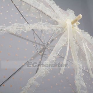 Elegant Bridal Lace Wedding Parasol Umbrella Champagne