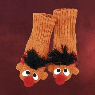 Sesamstrasse Handschuhe Ernie gefuettert warm mit Gesicht Handpuppe