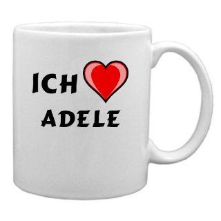 Keramische Tasse mit Ich liebe Adele Schrift Küche