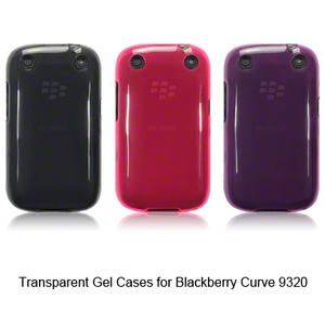 TPU Gel Case / Cover for Blackberry Curve 9320 / Smoke Black, Pink