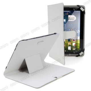 weiß Leder Tasche Case Cover Hülle f. Samsung Galaxy Tab 2 10.1