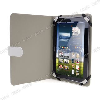 weiß Leder Tasche Case Cover Hülle f. Samsung Galaxy Tab 2 10.1
