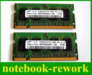 GB (2 x 512MB)   SAMSUNG DDR RAM   2Rx16 PC2 5300S 555 12