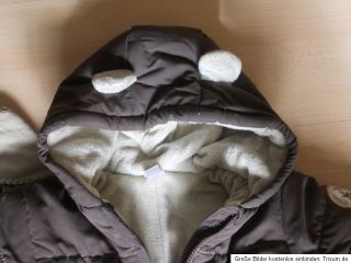 Schneeanzug mit Schal für Baby (unisex), Braun, GR 86, wenig getragen