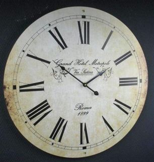 Wanduhr Landhaus XXL 60 cm Vintage Uhr Holz ROMA