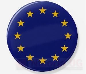 3D Aufkleber Europa Flagge rund 25 mm