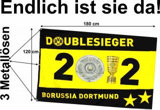 BVB Hissfahne Doublesieger  Hißfahne Fahne Flagge Double Deutscher