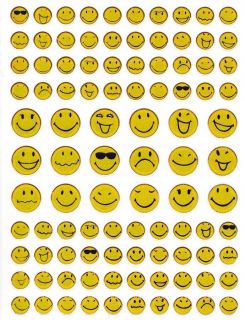 D487 Smiley Smilies Sticker Metallic Glitzer Spass Aufkleber Bogen 13