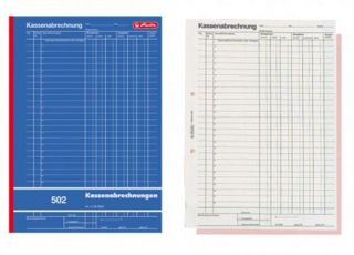 Kassenheft, Kassenabrechnungsbuch 502 A4 2x50 Blatt von Herlitz