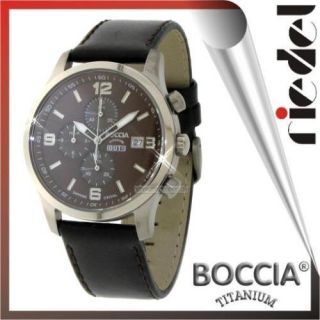 BOCCIA Uhren Herrenuhren 3776 03 Herren Uhr Titanuhren Titan Lederband