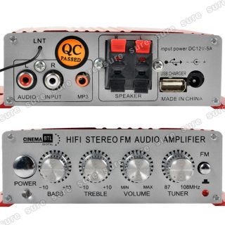 MINI Auto Amplifier Verstärker 500W 2 Kanal HiFi Stereo FM Audio