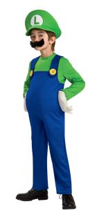 Kinder Jungen Kostüm Luxus Luigi Super Mario Nintendo Klempner Party
