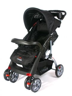 CROWN Kinderwagen Buggy 360 Grad 4 Rad Schwenkbar Buggi Tisch Ablage