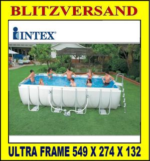Pool Rechteck Stahlwand Frame Schwimmbad 549 x 274 x 132cm Intex 54482