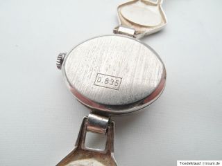 Silber Armband   Uhr,,Marke ORO,,835 Silber gepunzt,Mit JADEIT,,,TOP