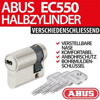 ABUS Halbzylinder Zylinder EC550 EC 550 verschiedenschl