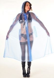 PVC Regencape Raincoat Cape Poncho Pelerine K4 BBS Blau Hellblau