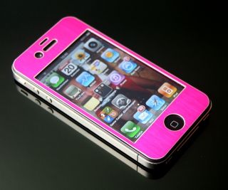 Apple iPhone 4 4G 4s Aluminium Alu Skin Case Cover Hülle Pink