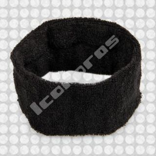 Baumwolle Stirnband Sport Schweißband Schwarz Elastisch