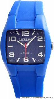 original Excellanc Silikon Uhr weiß pink rot blau Unisex Armbanduhr