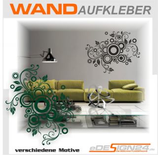 E117 Wandtattoo Wandaufkleber Sticker Aufkleber Retro Kreise