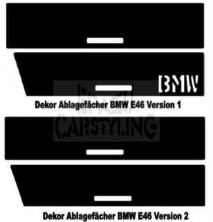 Dekor Blenden Interieur Ablagefächer BMW 3er E46 Carbon, Alu,