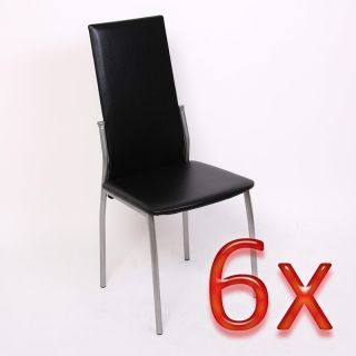 6x Esszimmerstuhl Stuhl N51weiß, schwarz