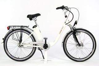 26 Alu Damen E Bike Elektro Fahrrad 3 Gang Weiß