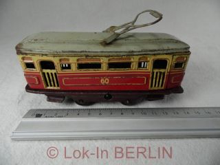ax589, alte Straßenbahn / Uhrwerk Doll oder Distler ? Spur 0 Blech