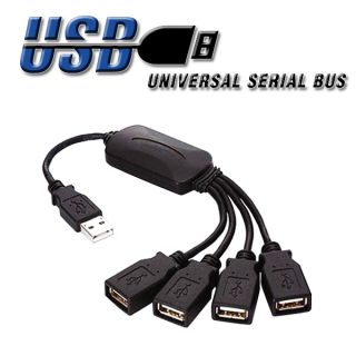 USB 2 0 Hub 4 Port flexible Kabel USB 4 fach Verteiler HighSpeed