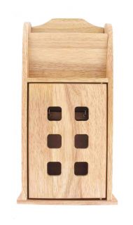 Schöner Holz schlüsselkasten mit 6 Haken und Ablagefach