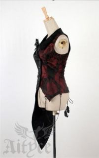 Punk Rave Visual Kei Lolita Gothic Weste asymmetrisch schwarz rot