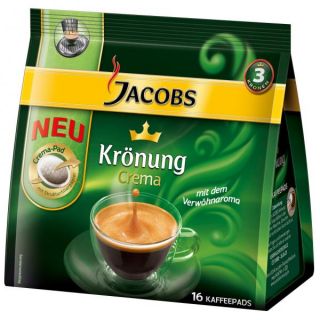 Jacobs Krönung Crema Kaffeepads Klassisch, 16 Pads