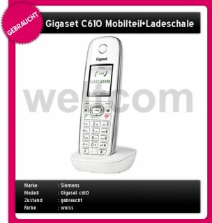 Siemens Gigaset C610 Mobilteil+Ladeschale weiss