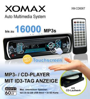TOUCHSCREEN CD WMA  RDS Receiver/Autoradio mit USB/SD ID3 TAG