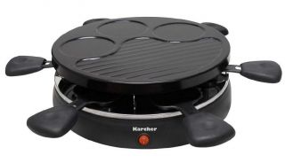 Karcher Raclette Grill RC 634 elektrisch mit Crepe Platte 6 Personen